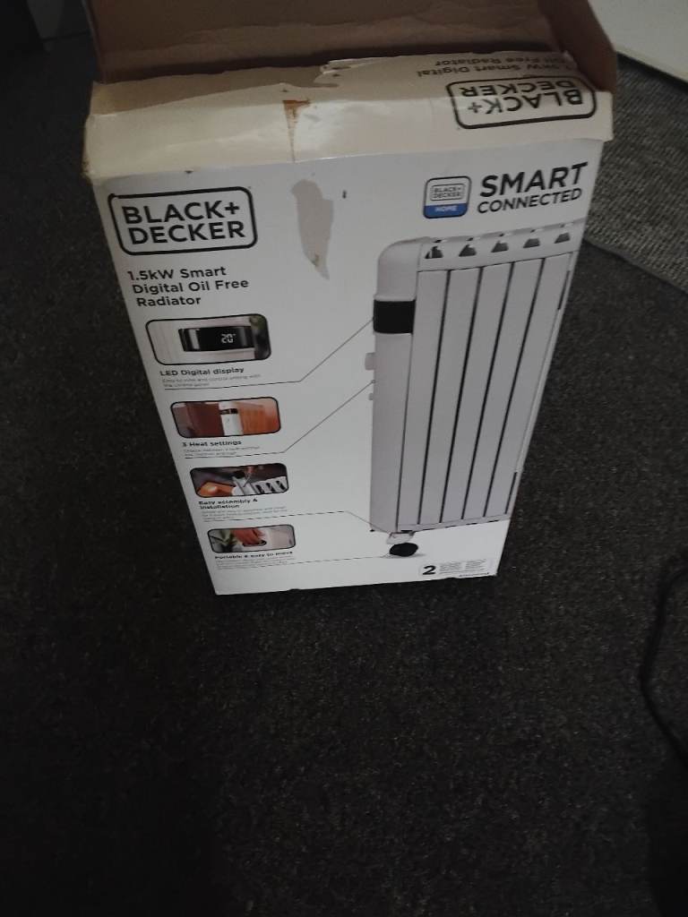 Black+Decker 1.5KW Smart Digital Oil Free Radiator – As Good As New