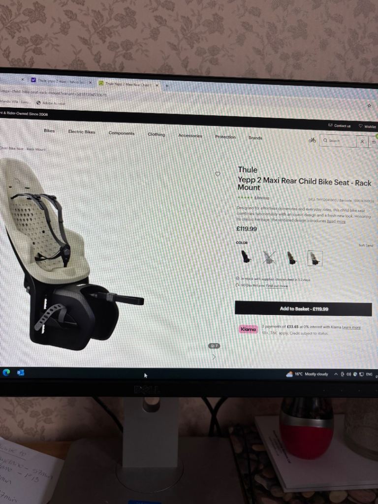 Thule Yepp 2 Maxi Rear Child Bike Seat - Rack Mount