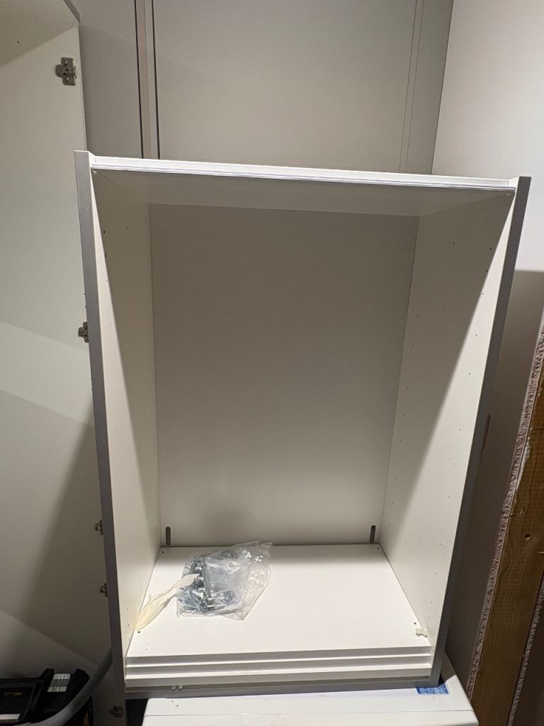 White Kitchen Wall Unit Cabinet with Fitting - Wren Infinity range (no door, carcass only)