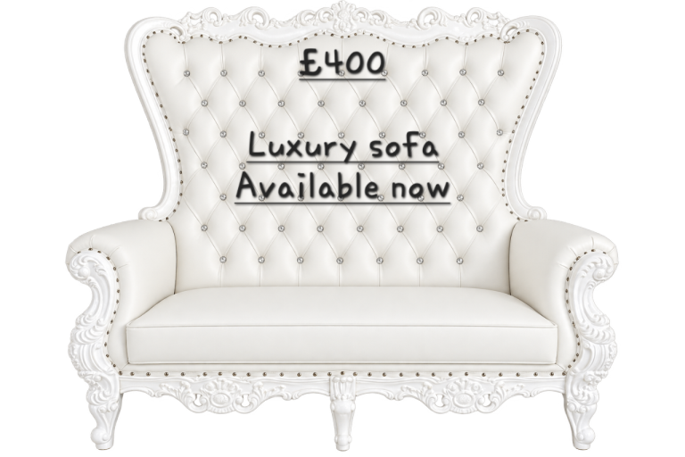 Luxury White Tufted Sofa – As Good As New