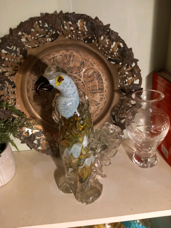 Vintage murano art glass parrot 