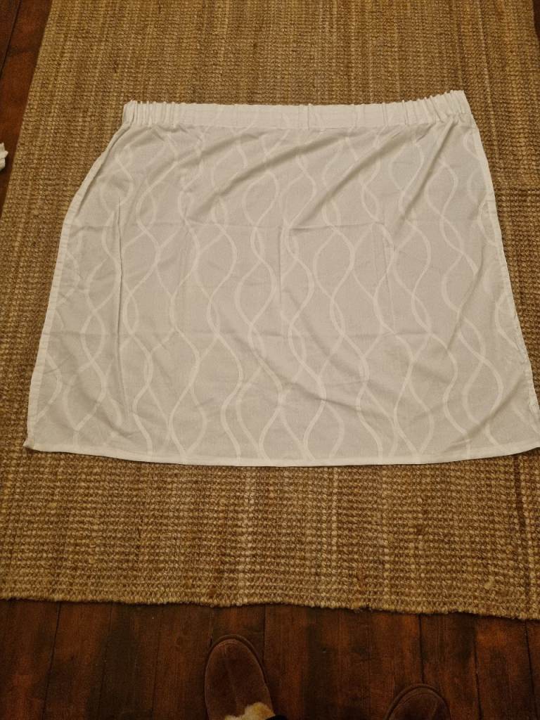 White voile double lined curtain