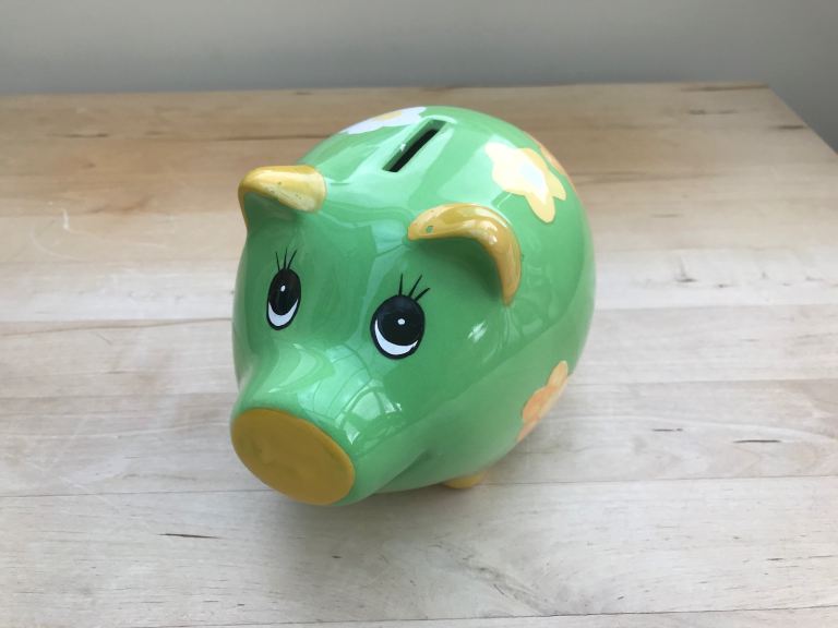 Green & Yellow Piggy Bank