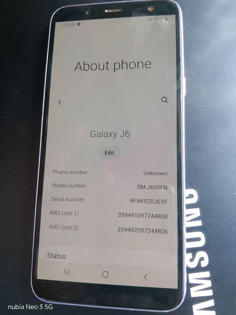 Samsung Galaxy J6 Purple 64GB Mobile Phone - Fair Condition