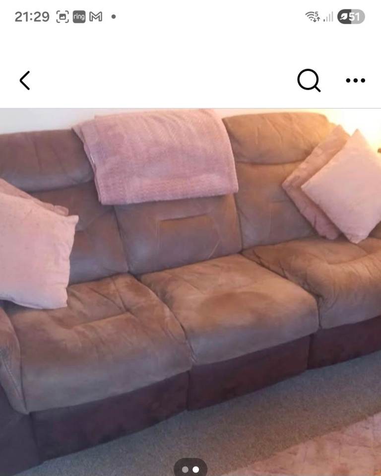 High back- 1 x 3 seater 1 x 2 seater Charging ports and Recliners 
