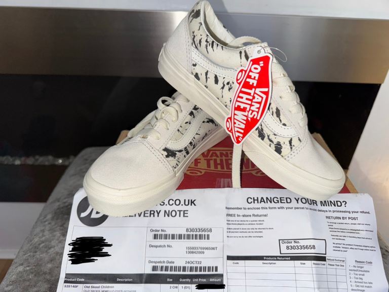 Vans Sportswear OLD SKOOL Children Shoe Kids Trainers Casual Sneaker Size-2CHI