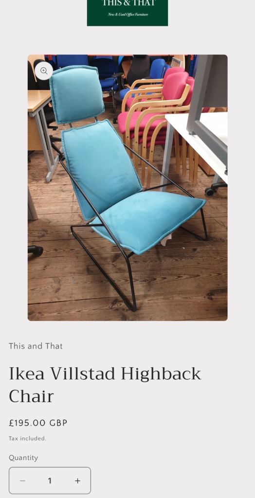 Vintage designer IKEA villstad high back chairs no longer available in ikea 