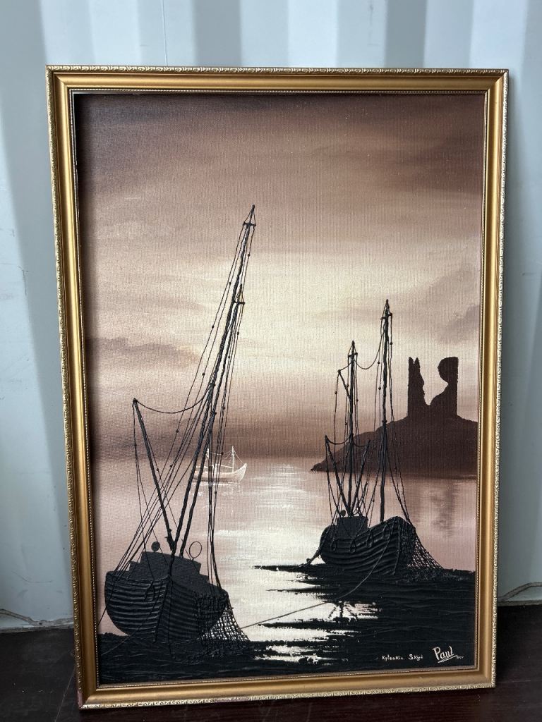 Large vintage oil painting 