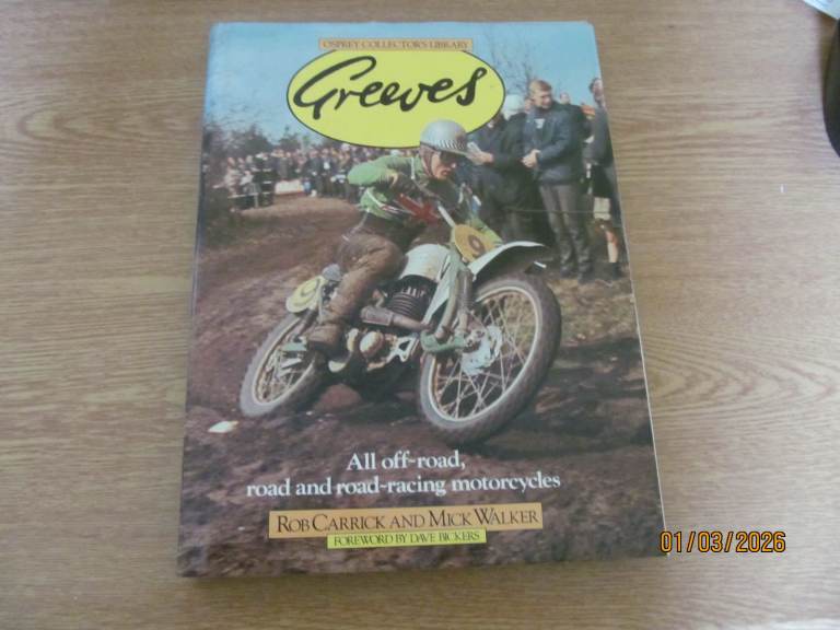 Motorcycle book. Greeves. Osprey collectors library