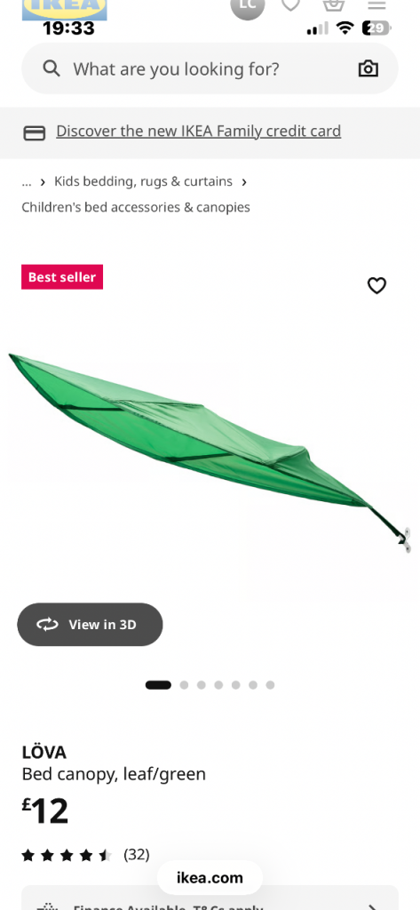 IKEA LÖVA bed canopy x2