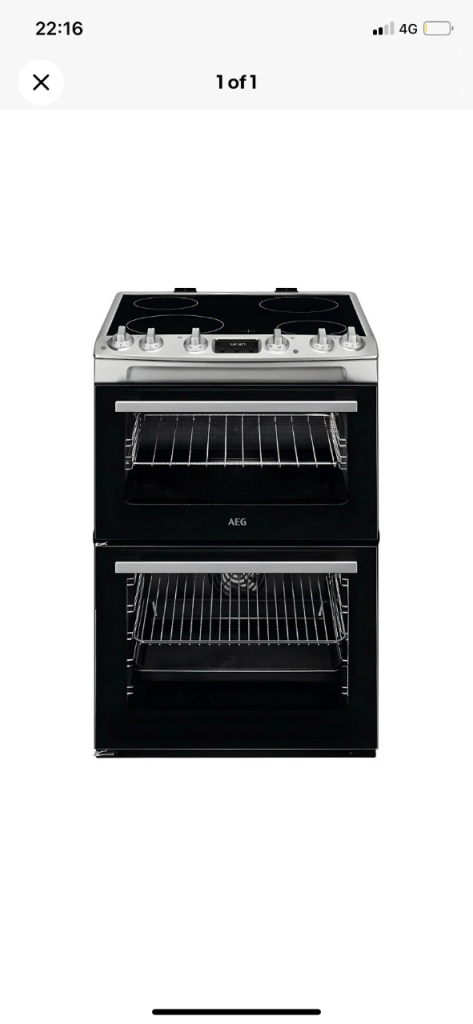 AEG Double Oven Electric Cooker CCX6540ACB 