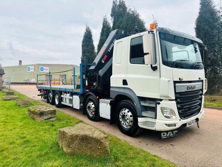 2016 (66) DAF CF 460 8X2 RLA & STEER FLAT, HIAB 658 REMOTE CRANE, SLPR, EURO 6