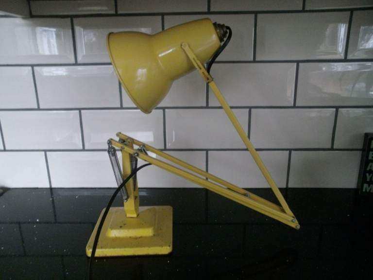 yellow Vintage Herbert Terry & Sons Anglepoise  Desk Lamp