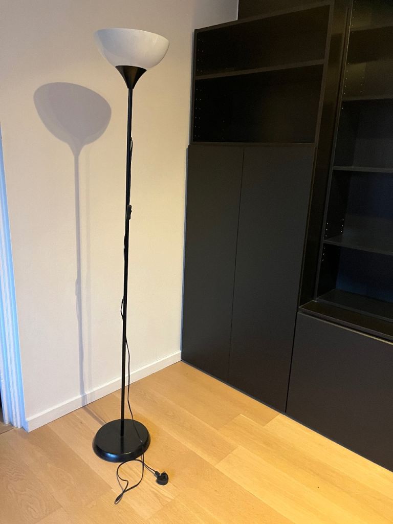 Lamp with white lampshade