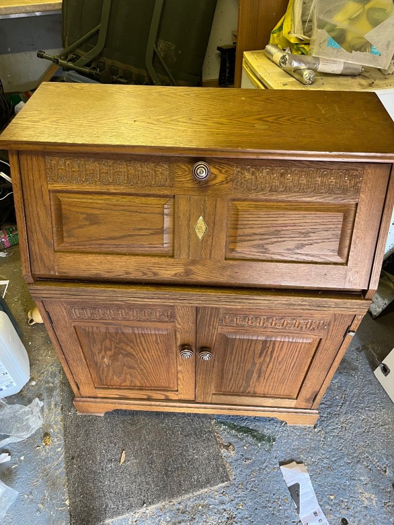 Old Charm Wood Bros Bureau Desk – Good Condition