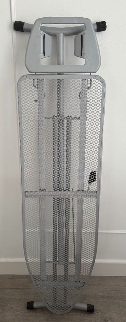 Heavy Duty Metal Ironing Board Frame - Silver Mesh Top - Folding Adjustable