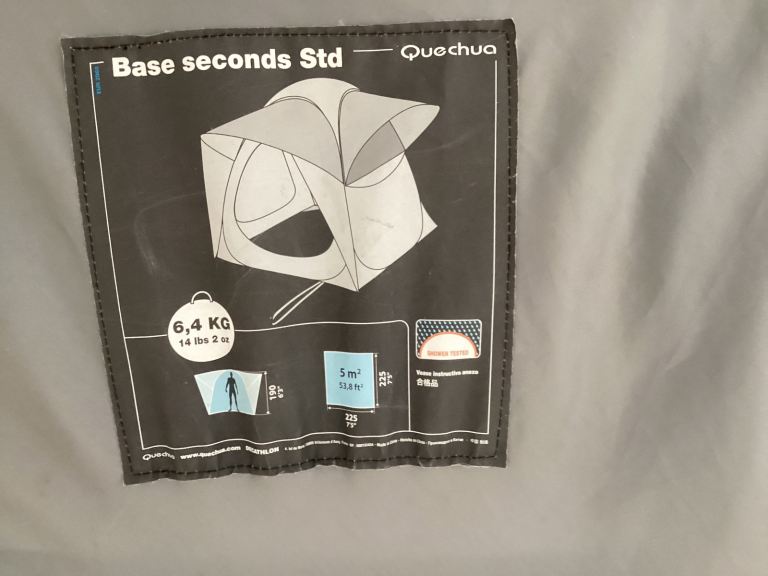 Quechua Base Seconds Std Tent – Grey, Good Condition