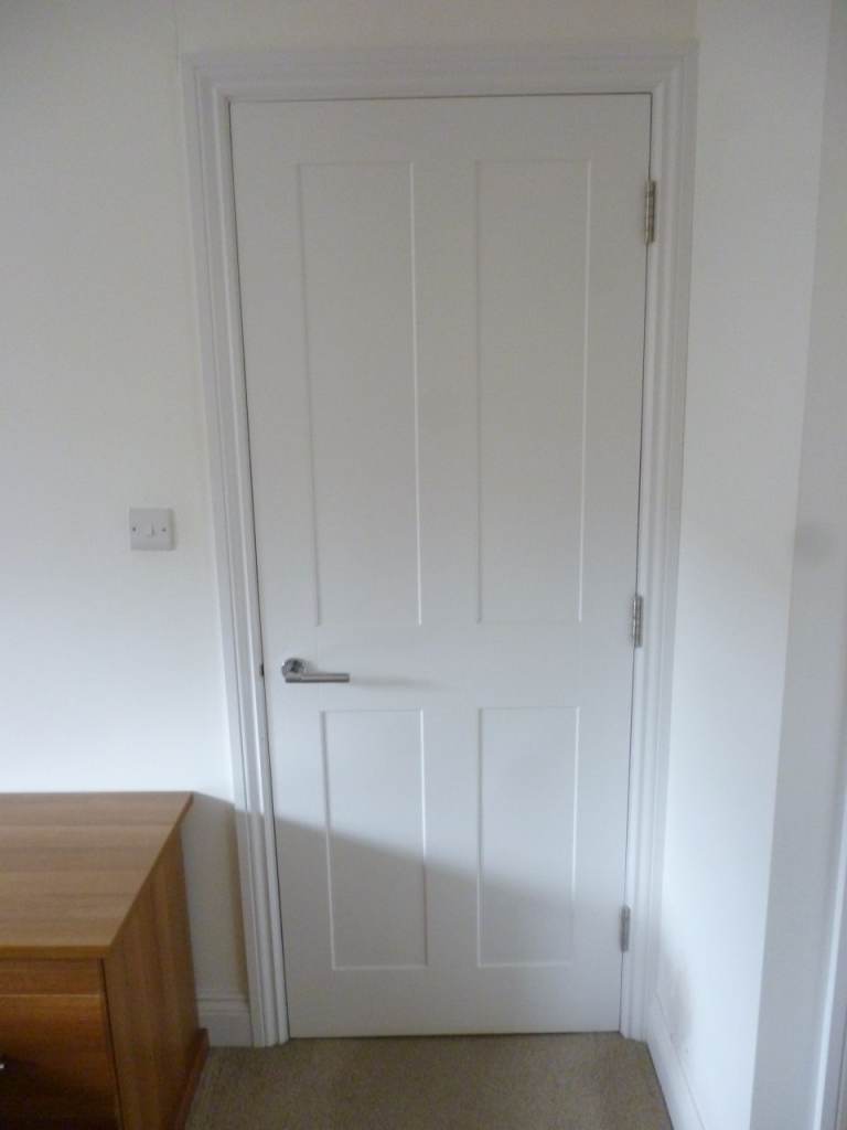 As new white quality internal door with hinges & handle (78 inches by 30 inches) ready to fix.