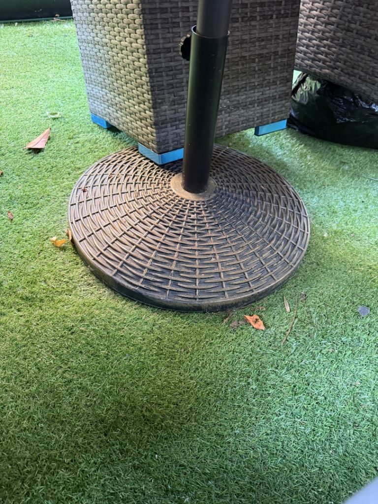 Garden Parasol Base - Brown Wicker Effect