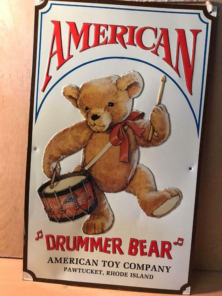 Steel Sign - American Drummer Bear