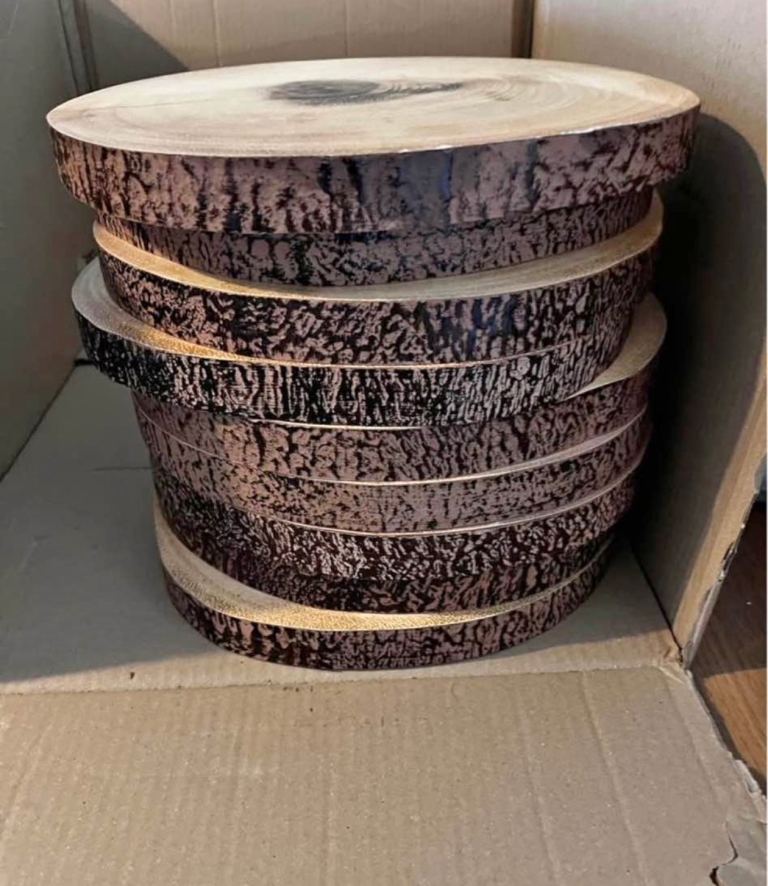 Wooden log slices 