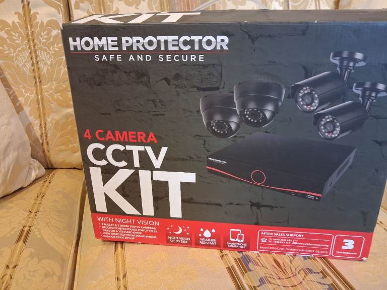 HOME PROTECTOR 4 Camera CCTV Kit - New in Box