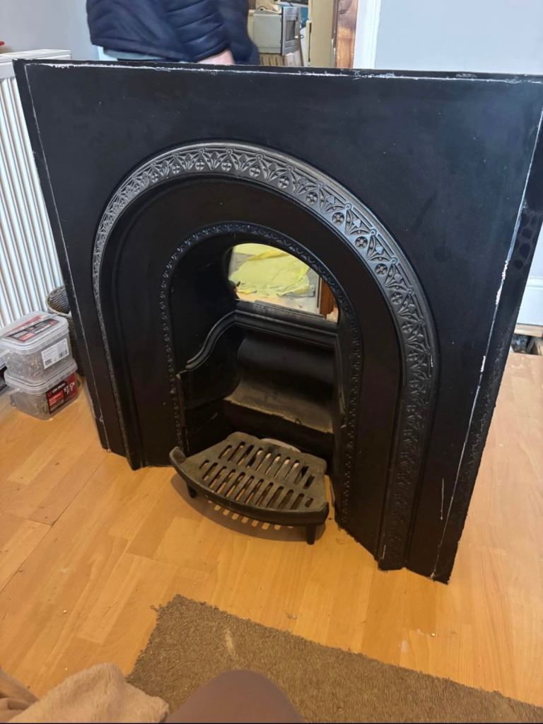Victorian cast iron fireplace + mantle surround 