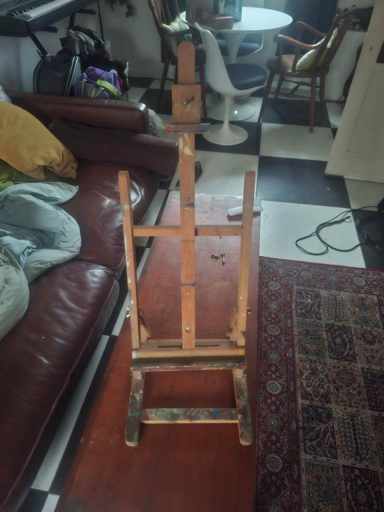 Vintage pine table top Artist easel stand 