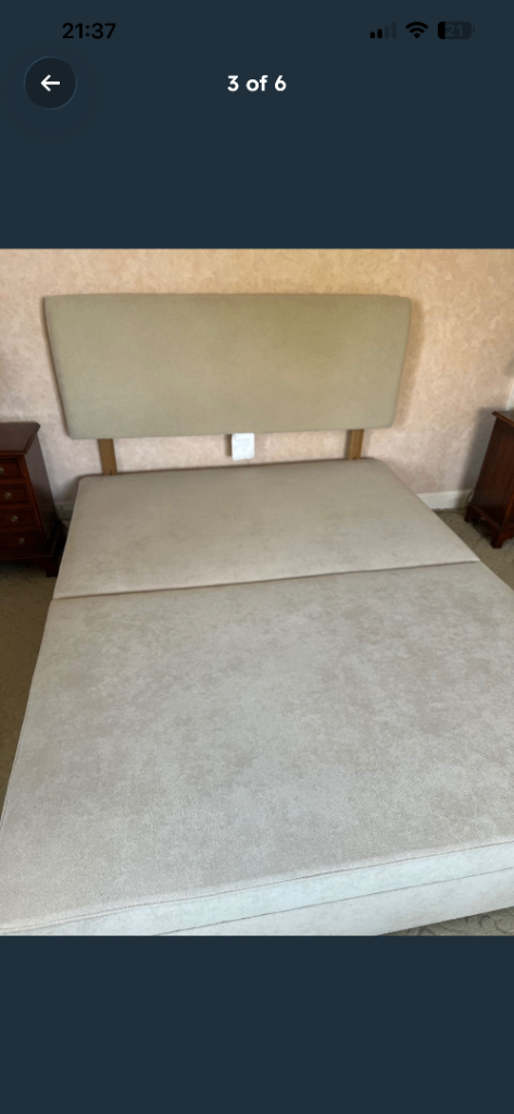 King size bed base headboard with 2 side drawers