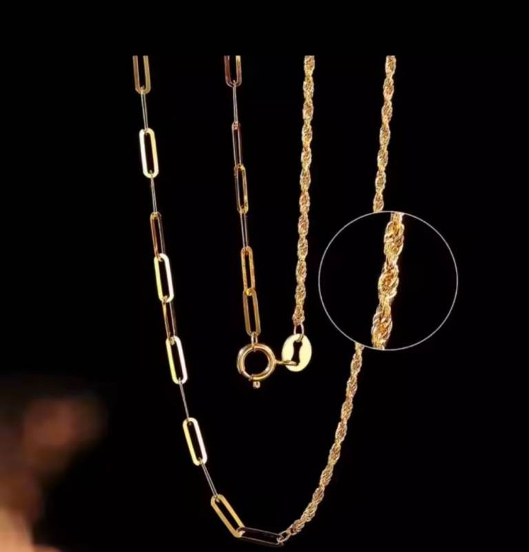 18ct solid real necklace and bracelet 