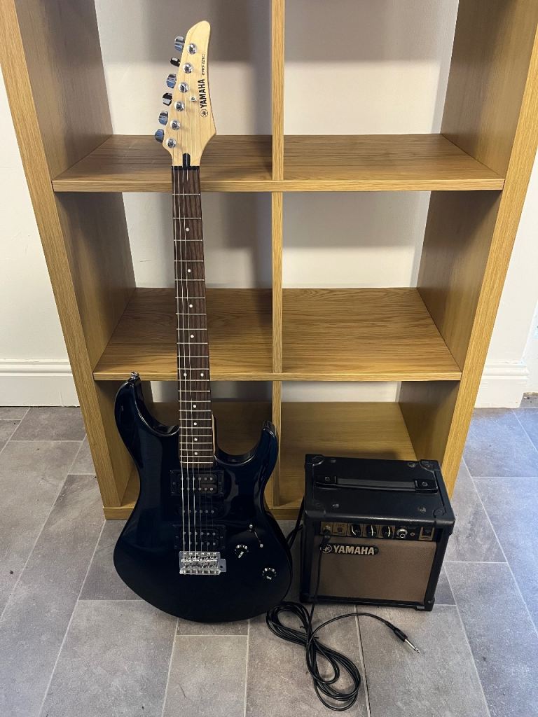 Yamaha Electric Guitar and Amplifier – Black, Good Condition