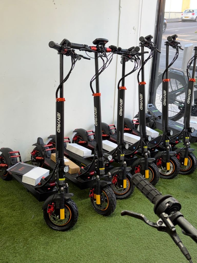  Electric Scooter – Brand New, Black with Red Accents