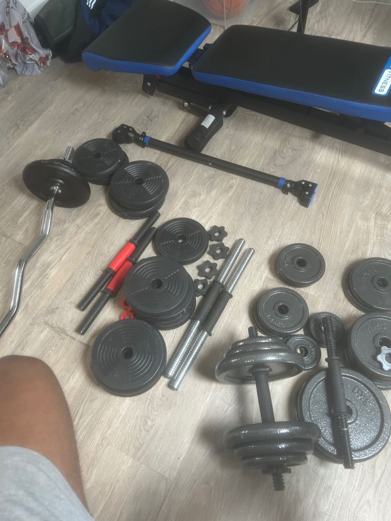Lots of Dumbbells & Bench