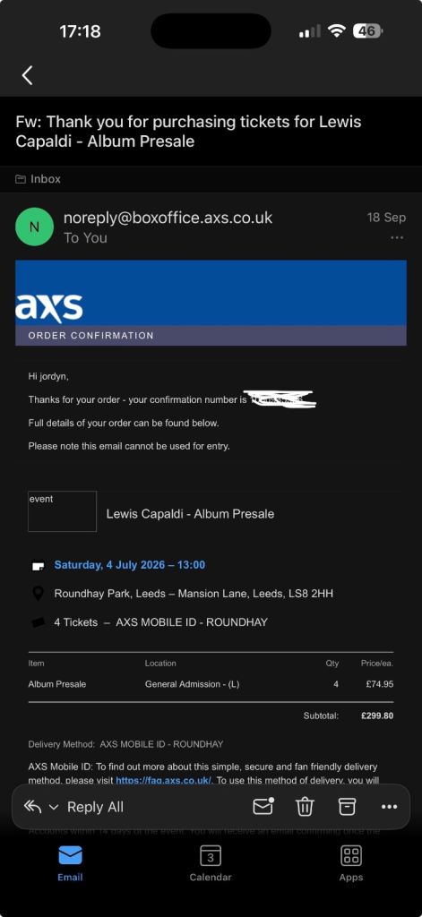 Lewis capaldi tickets 