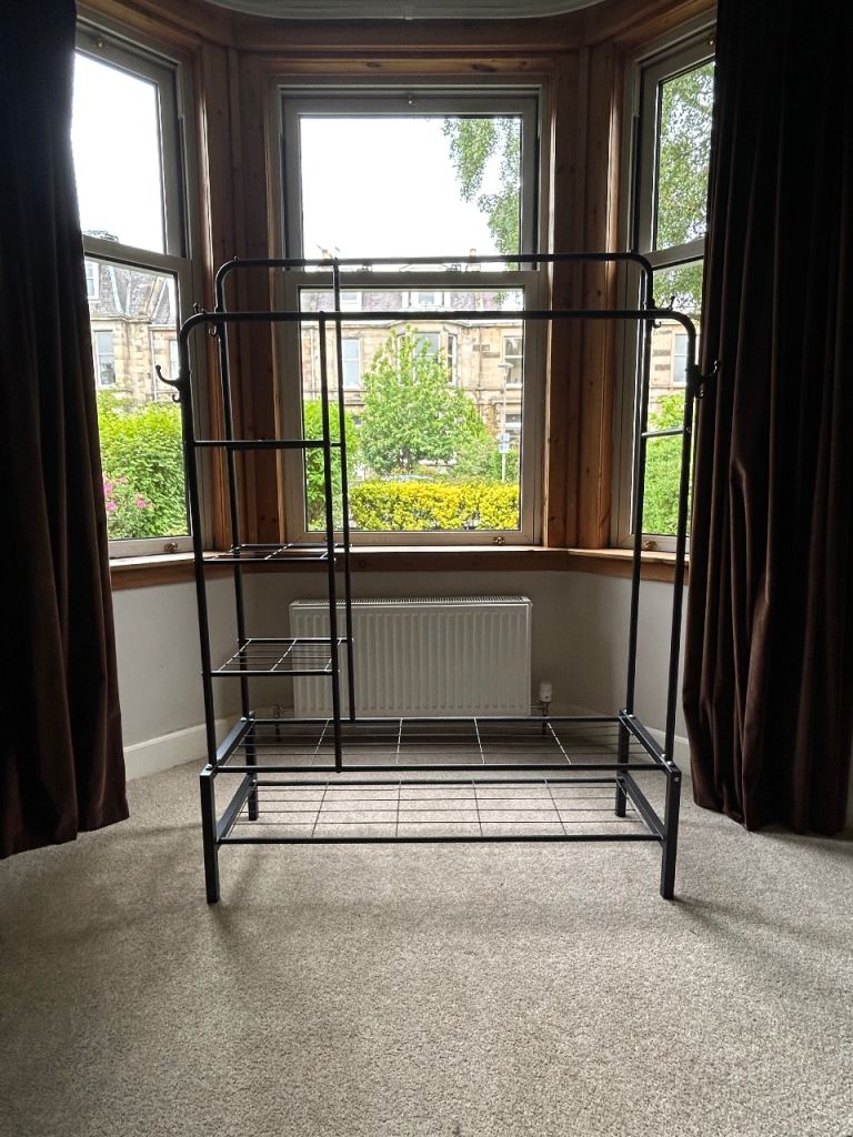 Black Clothes Rail with Shelves