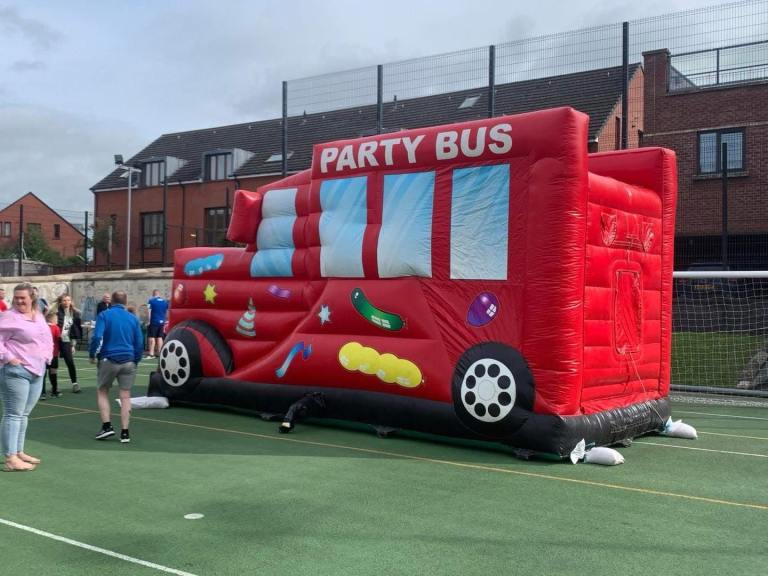 Airquee Party Bus Inflatable Bouncy Castle Slide – Great Fun!