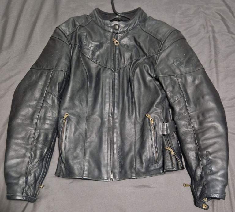 Ladies leather motorcycle jacket 12