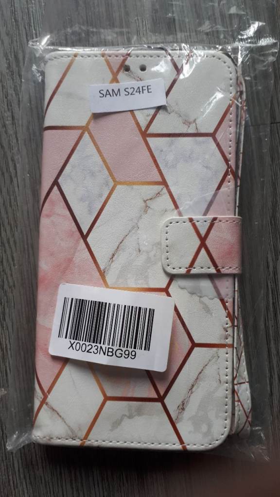 New Samsung S24FE Phone Case - Marble Geometric Design