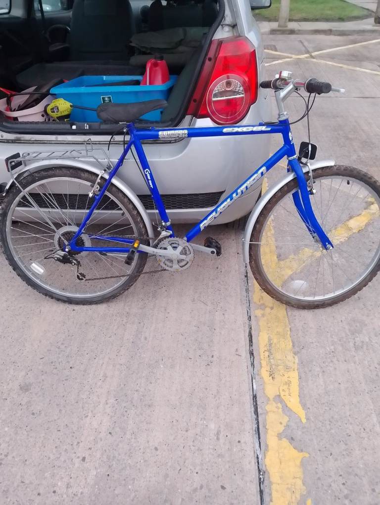 Blue mans bike