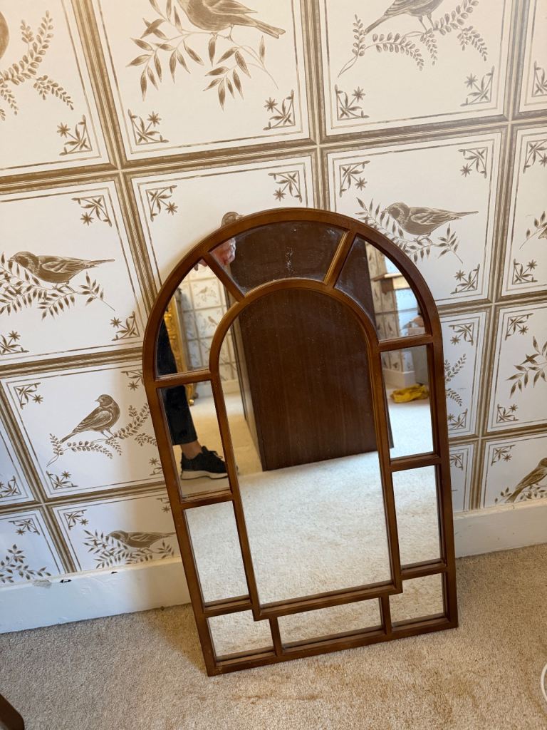 Framed Arch Window Shaped Mirror 