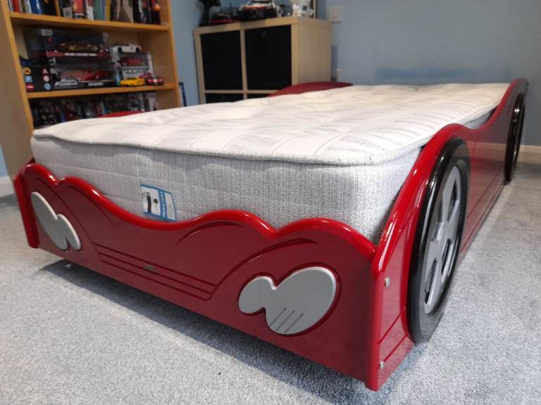 Childrens single bed- red sports car  racing car