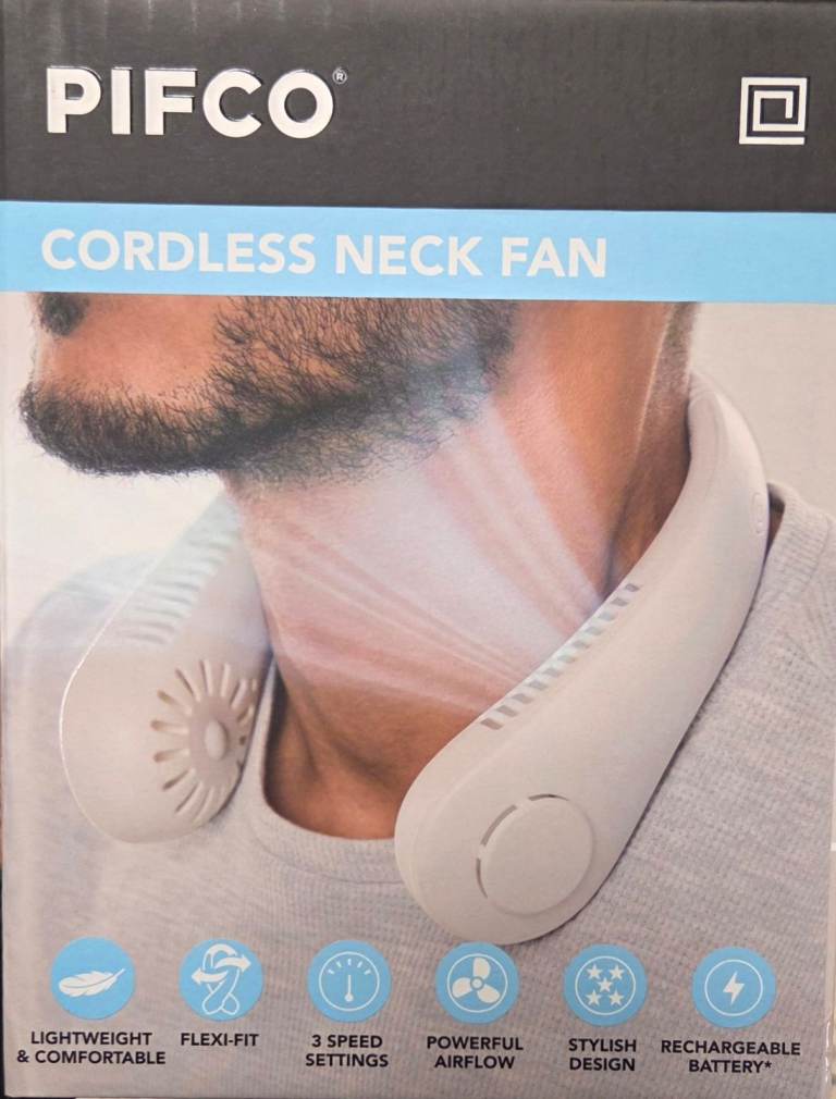Cordless neck fan