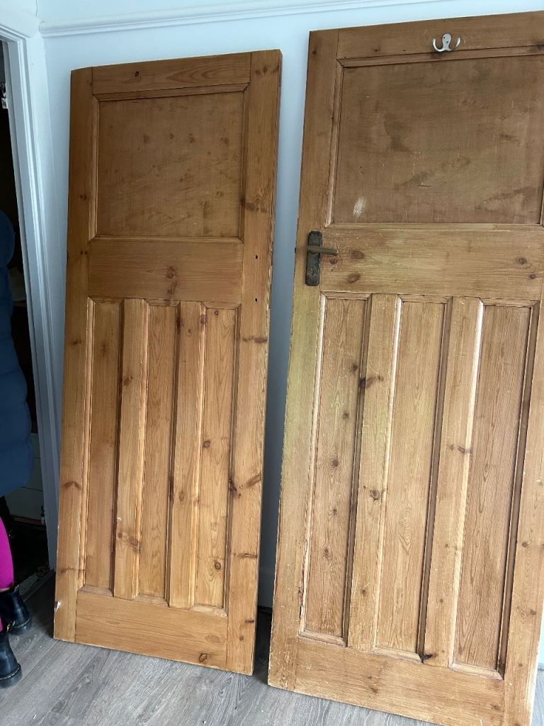 Reclaimed 1920s/1930s pine “one over three” panel interior doors 