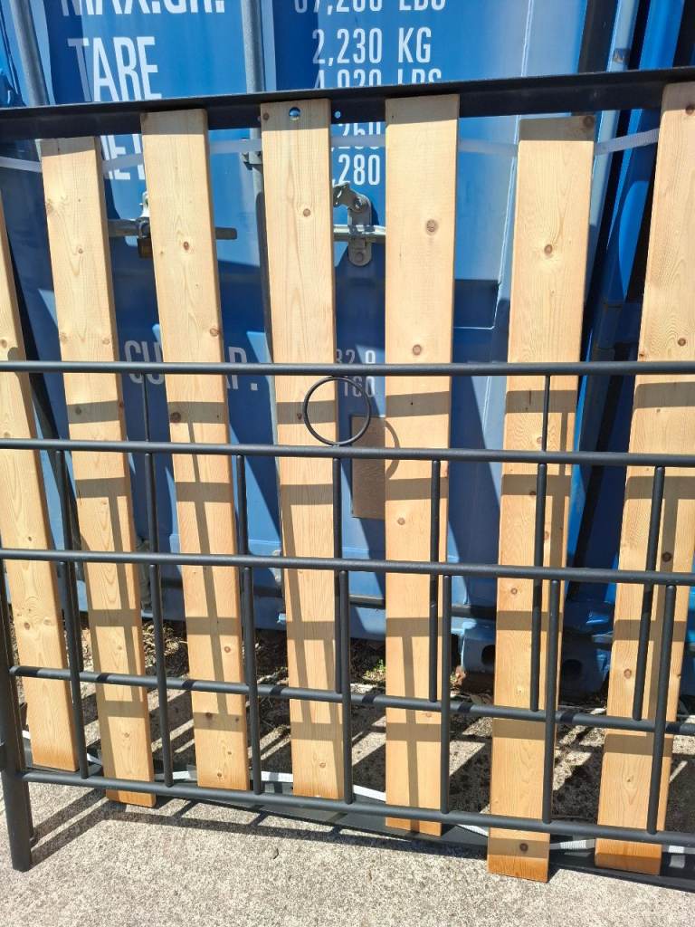 Metal double bed with mattress 