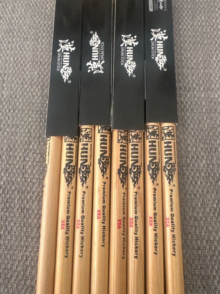 HUNS X5A Premium Quality Hickory Drum Sticks – New
