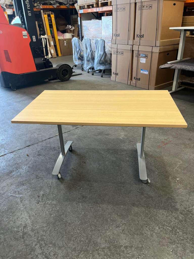 Wooden Top Office Desk with Folding Legs – Good Condition