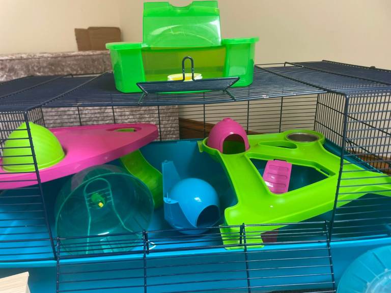 Large Hamster Cage with Accessories – Good Condition