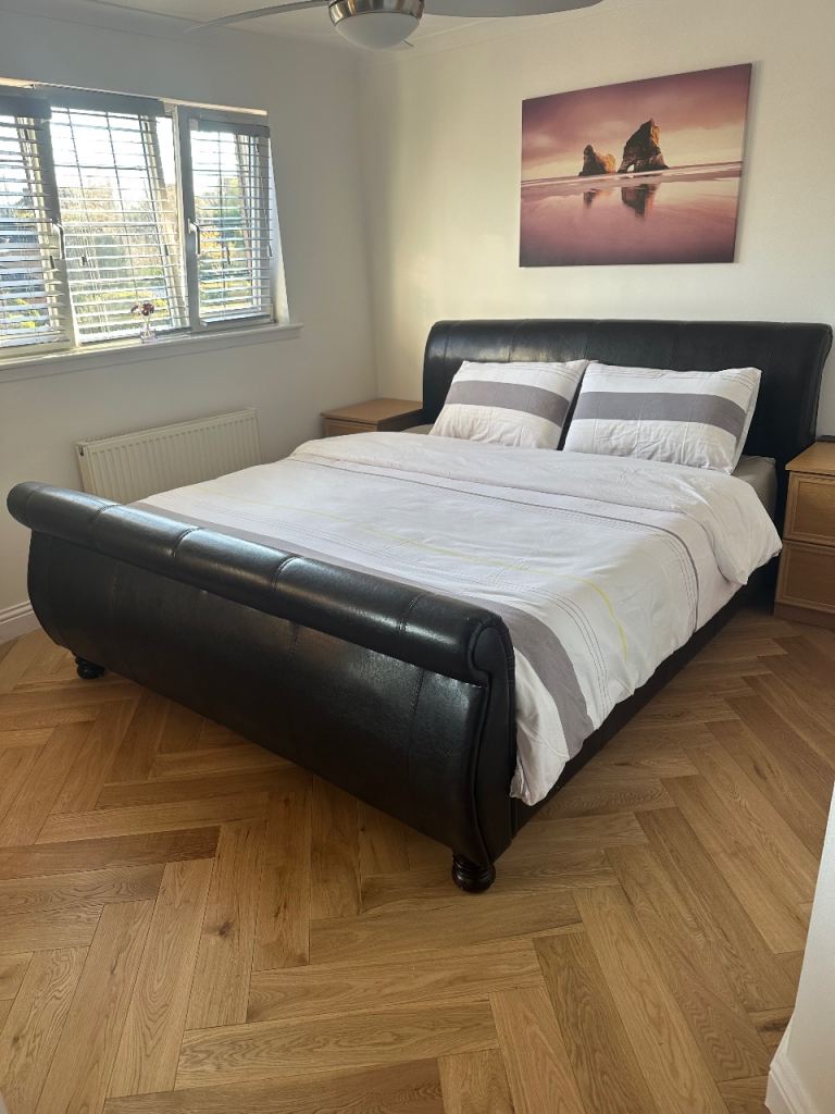 Super King Size Bed Frame + Memory Foam Mattress – Excellent Condition