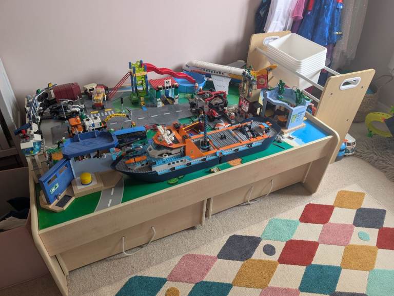 Kids Wooden Play Table with Storage – Good Condition
