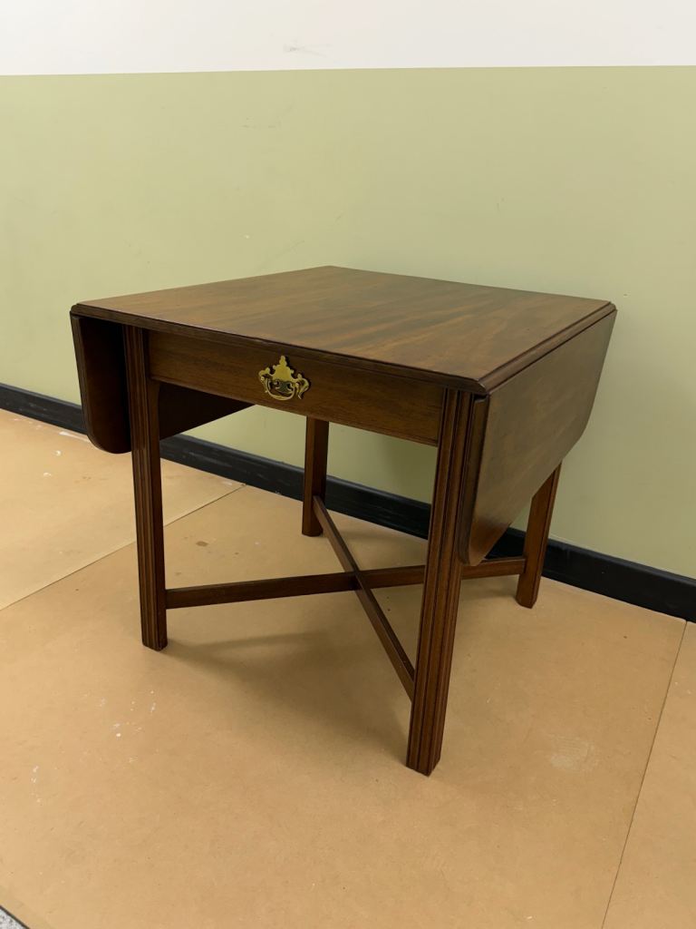 Vintage Wood Drop Leaf Side Occasional Table
